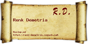 Renk Demetria névjegykártya